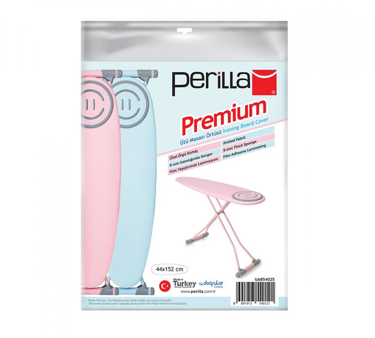 Perilla Ütü Masası Kılıfı Premium Pembe/Antrasit